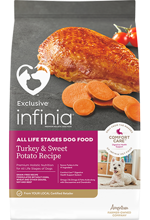 Exclusive Infinia Turkey & Sweet Potato Recipe All Life Stages Dog Food