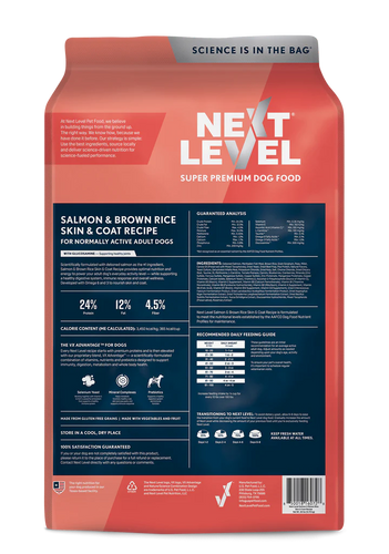 Next Level Super Premium Dog Food Salmon & Brown Rice Skin & Coat Recipe