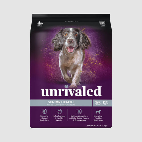 Unrivaled Senior Health Fish Meal and Ancient Grains Recipe 26/12 Dog Food