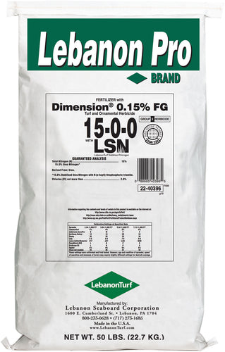Lebanon Pro 15-0-0 50% LSN .15 Dimension For Crabgrass Control