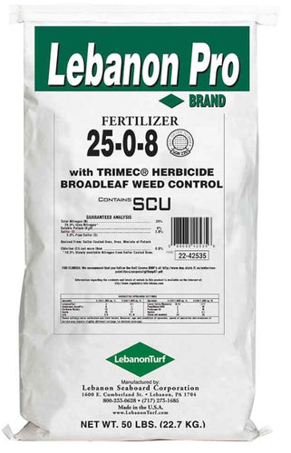 Lebanon Pro 25-0-8 40% SCU Trimec for Broadleaf Weed Control