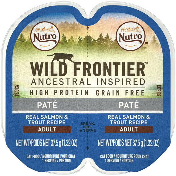 Nutro Wild Frontier Perfect Portions Grain Free Real Salmon & Trout Pate Wet Cat Food Trays