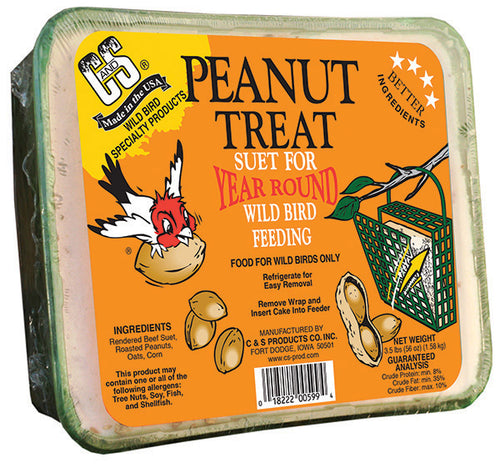 Peanut Treat Suet for Year Round Bird Feeding