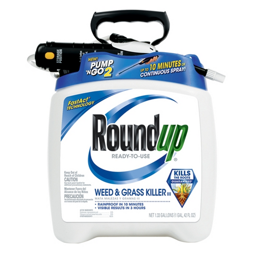 ROUNDUP WEED & GRASS KILLER WITH PUMP N GO SPRAYER 1.33 GAL