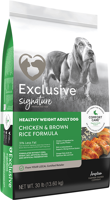 Exclusive® Healthy Weight Adult Dog Chicken & Brown Rice Formula