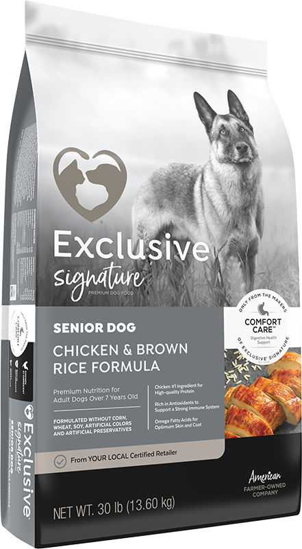 Exclusive® Senior Dog Chicken & Brown Rice Formula
