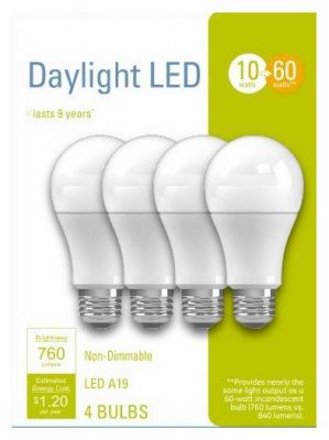 GE LED Light Bulbs, A19, Daylight, 760 Lumens, 10-Watt