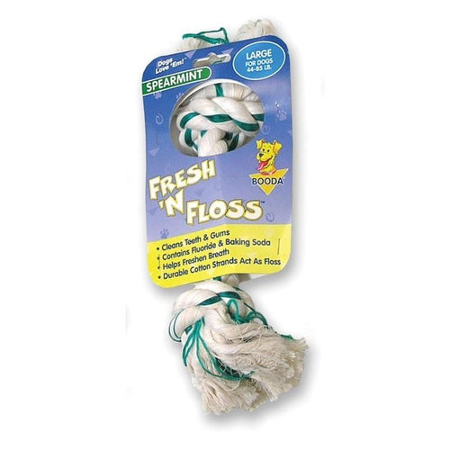 FRESH-N-FLOSS 2-KNOT ROPE BONE DOG TOY