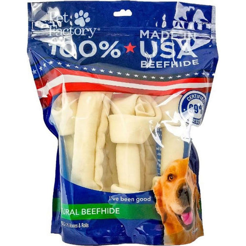 Pet Factory USA Beefhide Bones & Rolls Value Pack